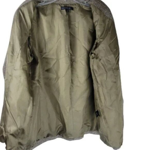 Lafayette 148 New York Tweed Wool Blend Blazer Womens Brown Jacket Size 14 - Picture 5 of 11